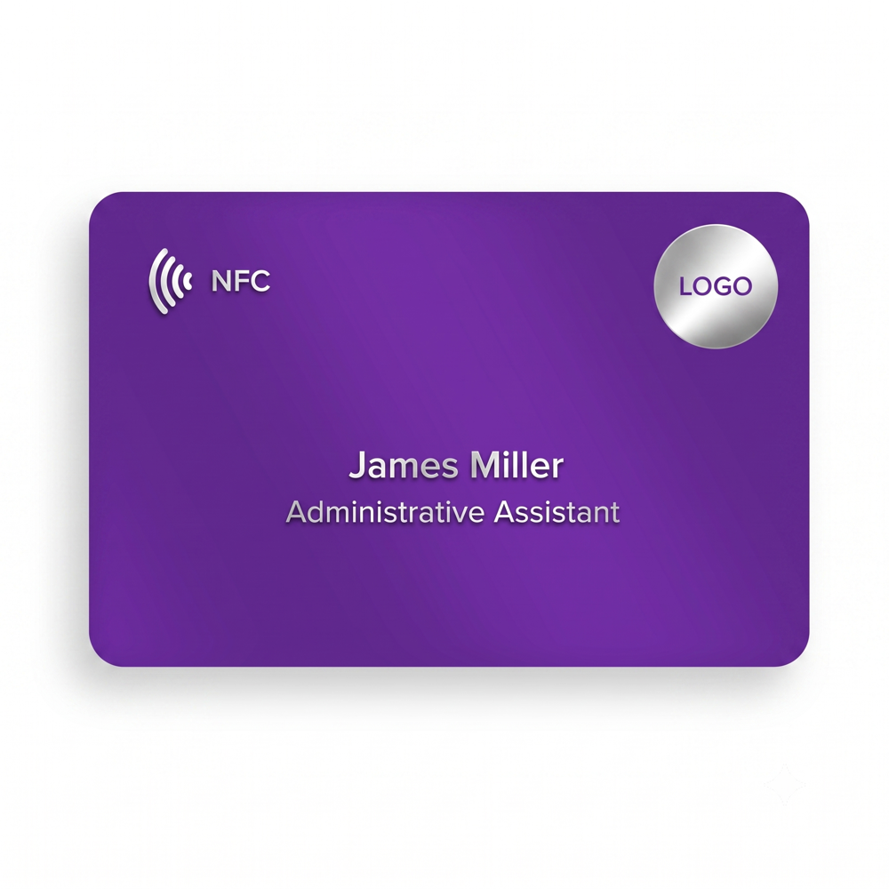 Purple-Digital-Business-Card-with -NFC-qr