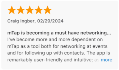 mTap is becoming a must have networking