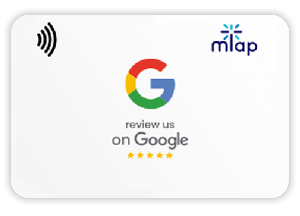 White mTap Google Review Cards on a light background